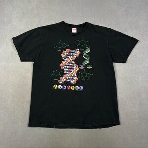 Supreme Black Tee with Multicolor DNA Graphic
